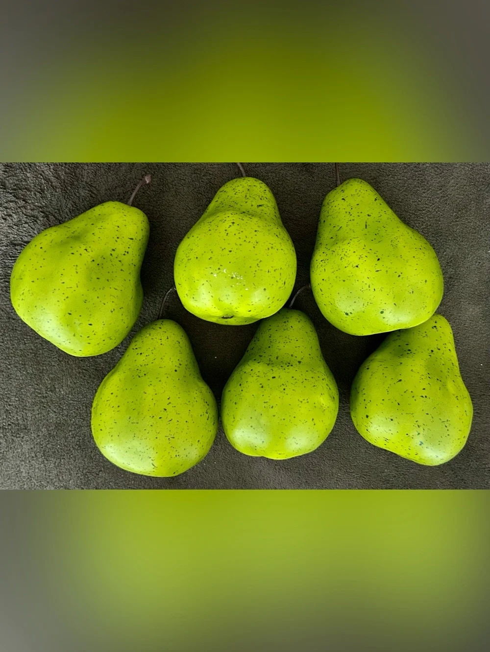 Decorative Green Speckled Pears - Set of 6